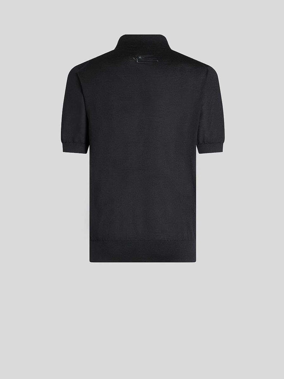 ETRO Silk And Cashmere Knitted Polo Shirt | Knitwear