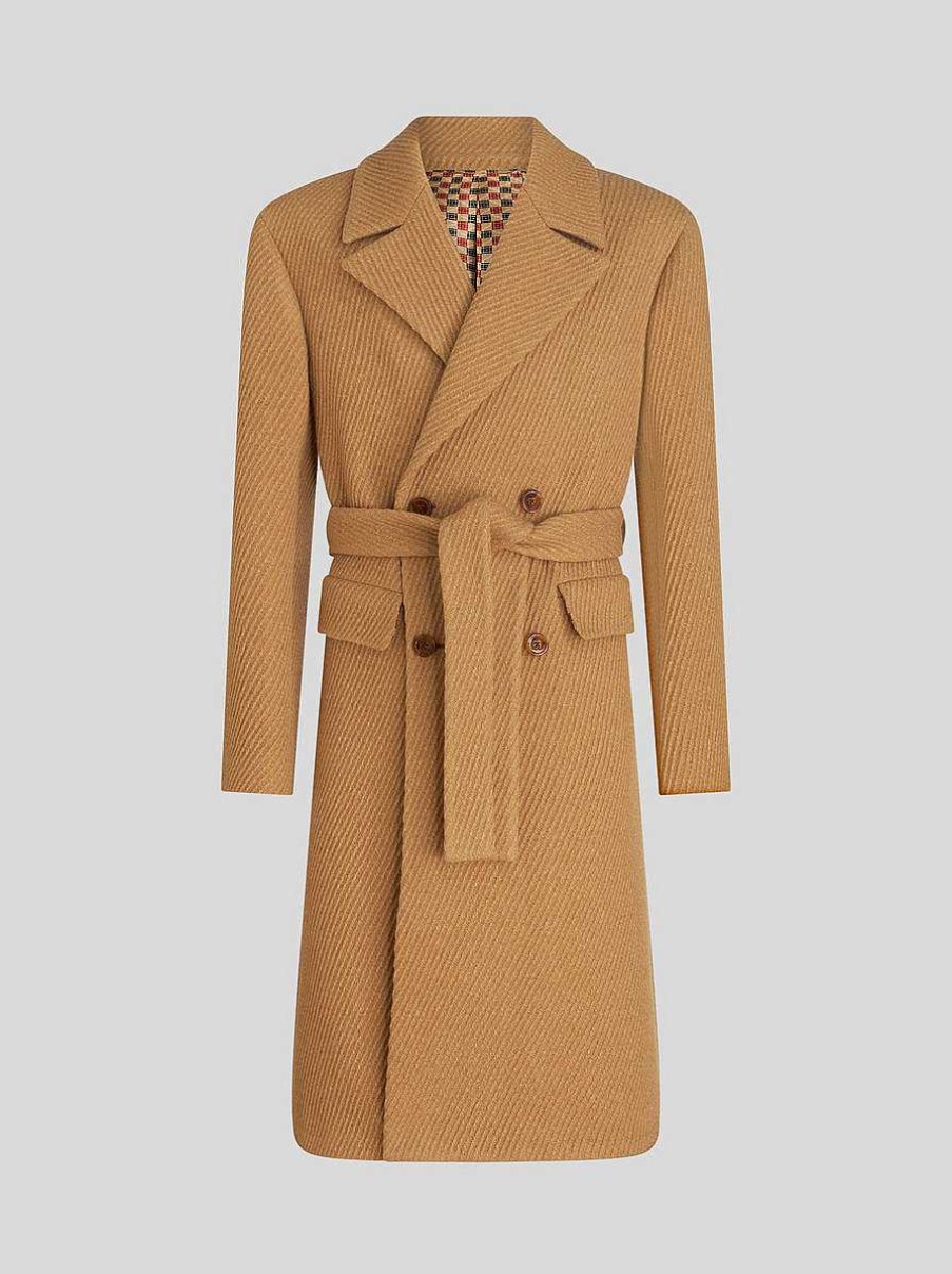 ETRO Double-Breasted Wool Coat | Coats And Outerwear