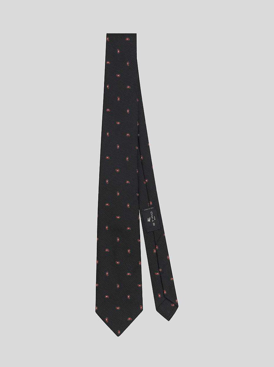 ETRO Silk Tie With Micro Paisley | Ties And Pocket Squares