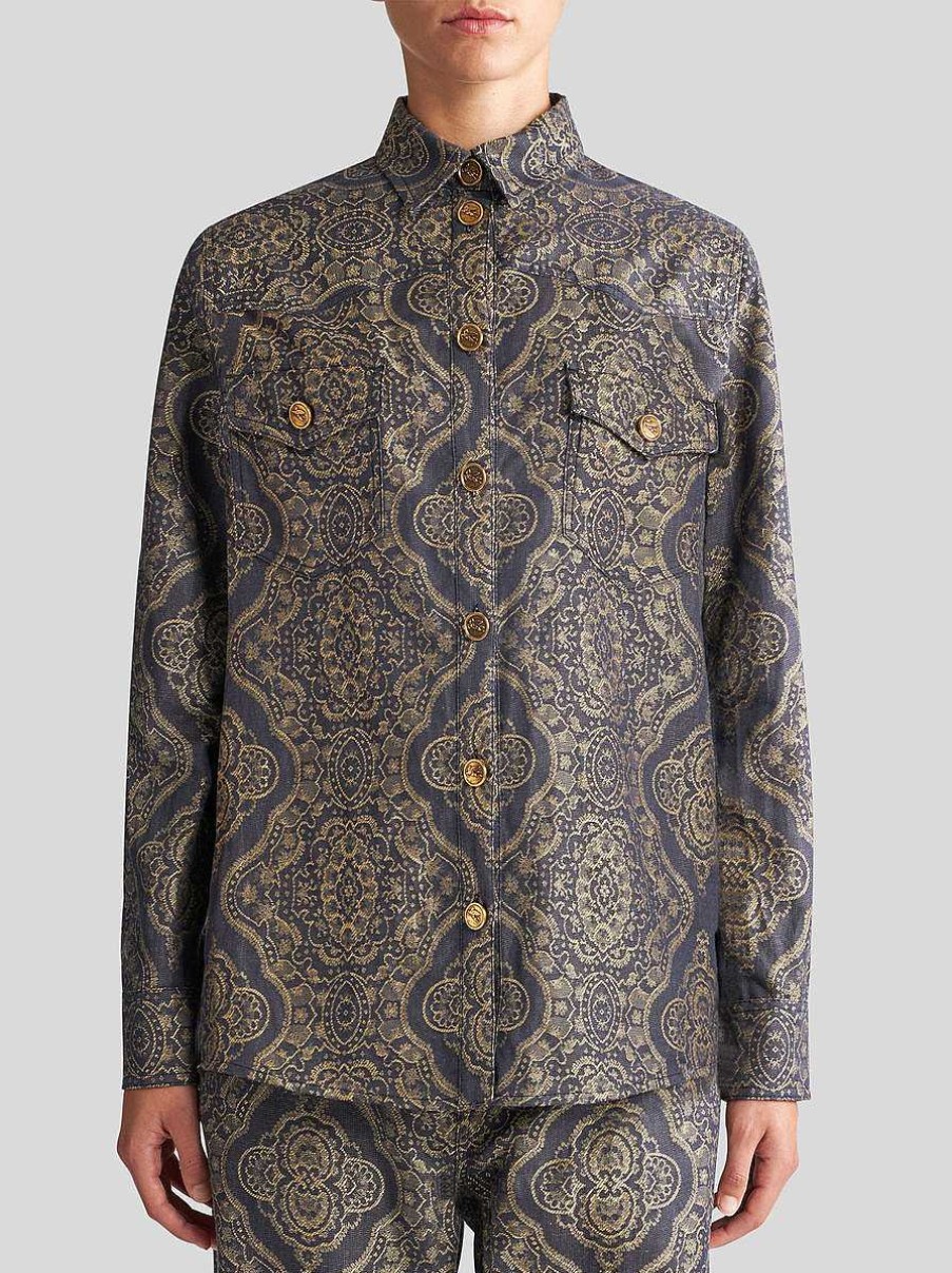 ETRO Denim Jacquard Shirt | Shirts And Blouses