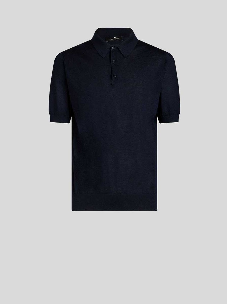 ETRO Silk And Cashmere Knitted Polo Shirt | Knitwear