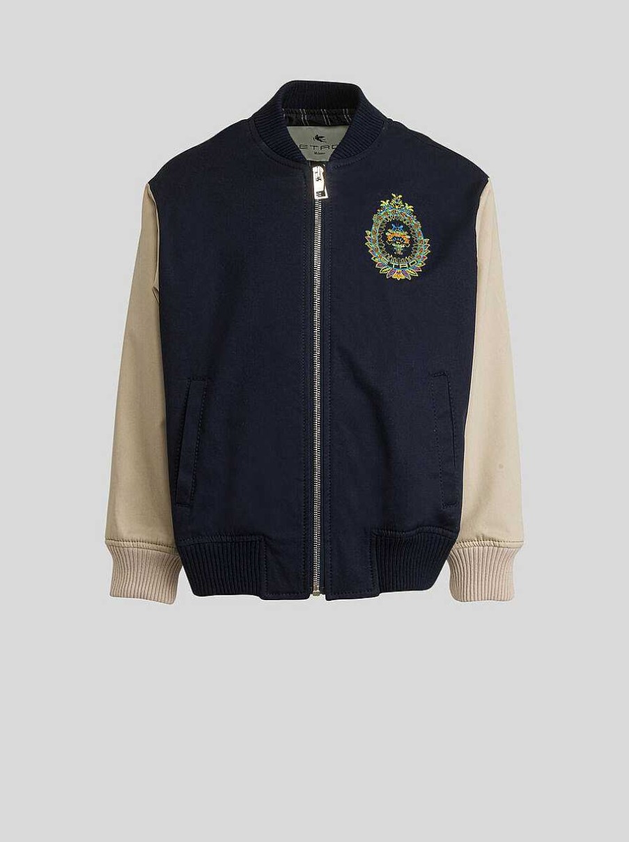 ETRO Kid'S Bomber Jacket With Coat Of Arms Embroidery | Topwear