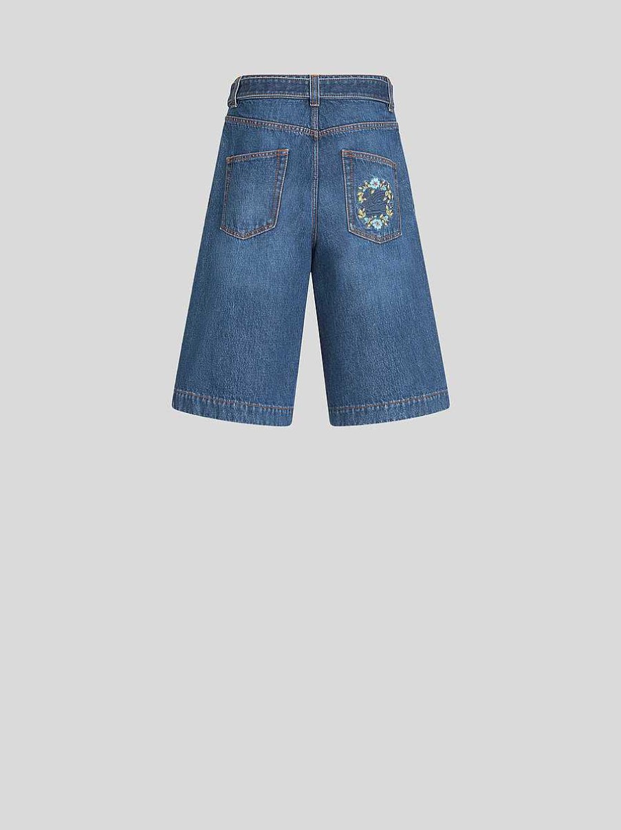 ETRO Denim Bermuda Shorts With Belt | Denim