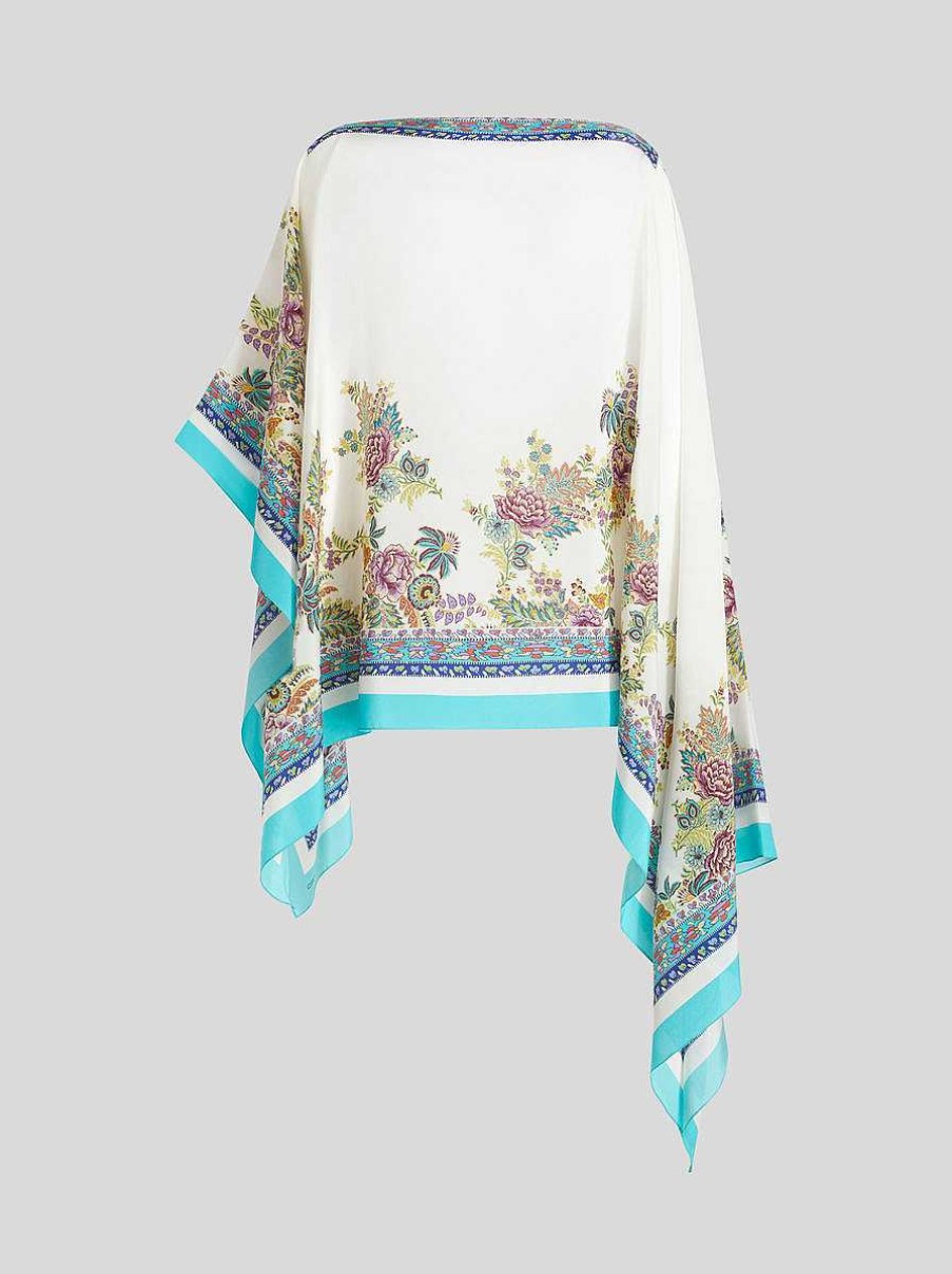 ETRO Printed Silk Poncho | Capes And Ponchos