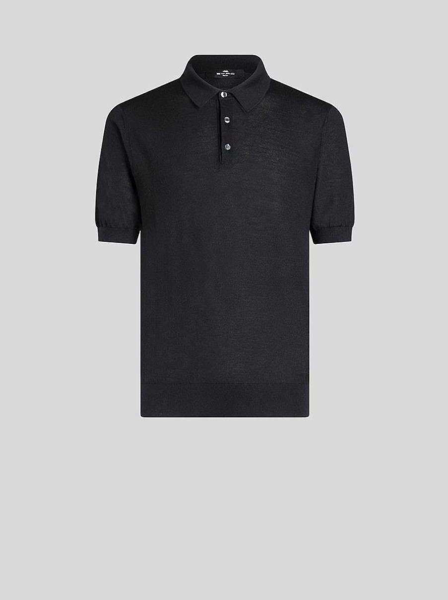 ETRO Silk And Cashmere Knitted Polo Shirt | Knitwear