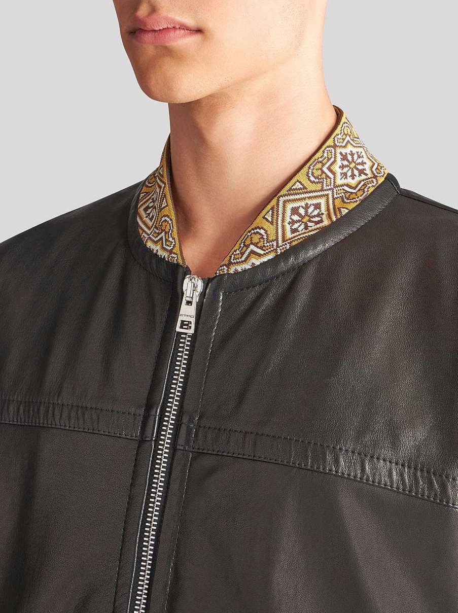 ETRO Leather Bomber Jacket | Coats And Outerwear