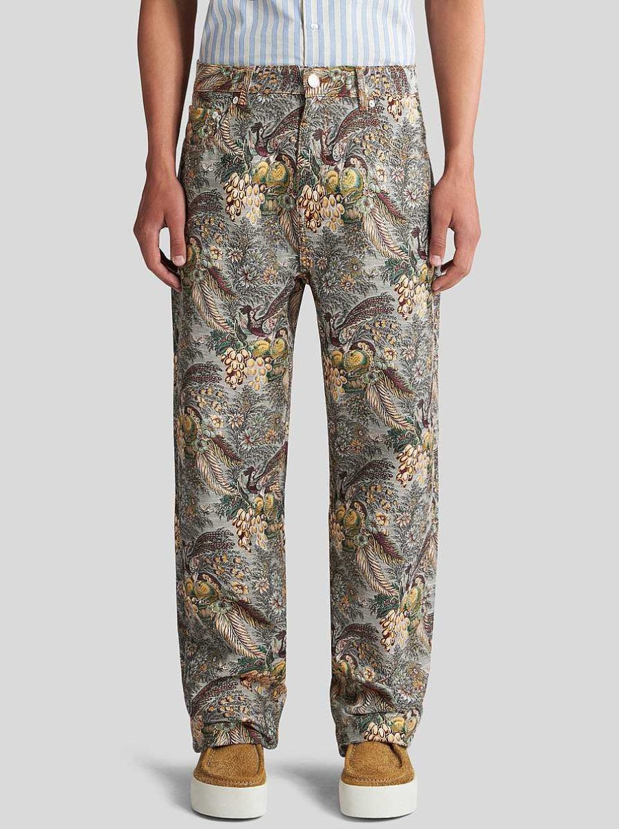 ETRO Linen Jacquard Trousers | Trousers