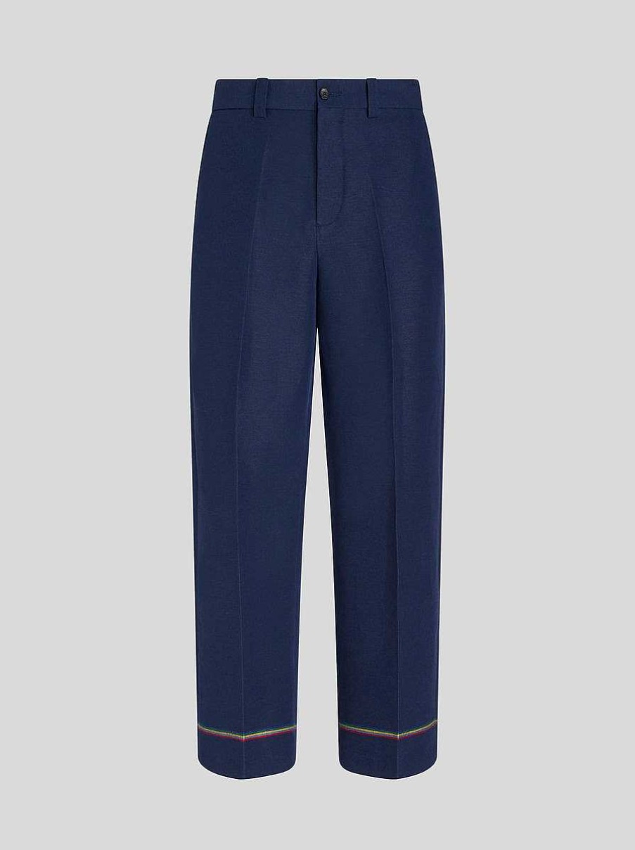 ETRO Linen And Cotton Trousers | Trousers