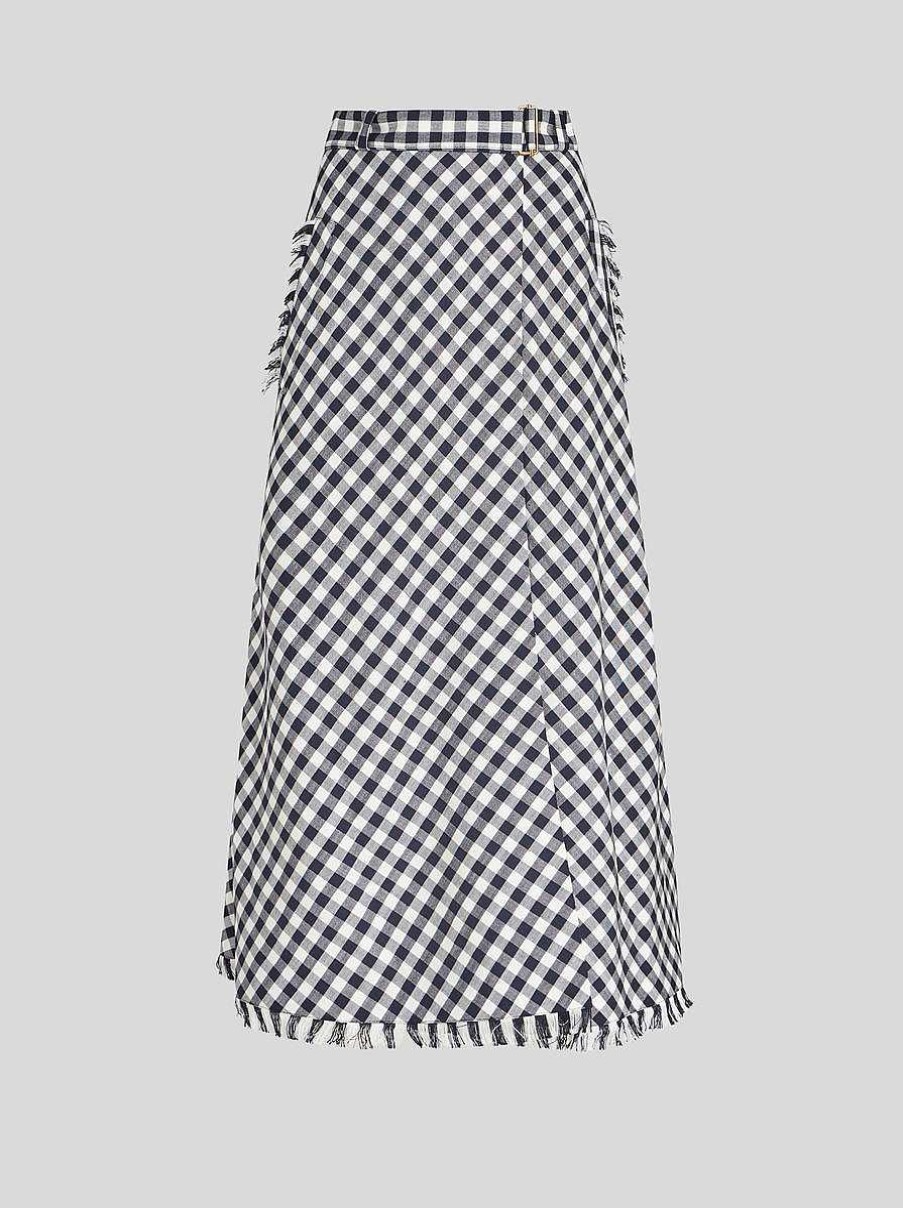 ETRO Gingham Fabric Wrap Skirt | Skirts