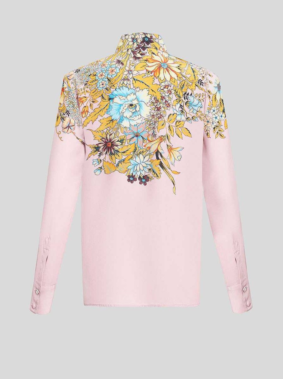 ETRO Crepe De Chine Shirt With Placed Print | Shirts And Blouses