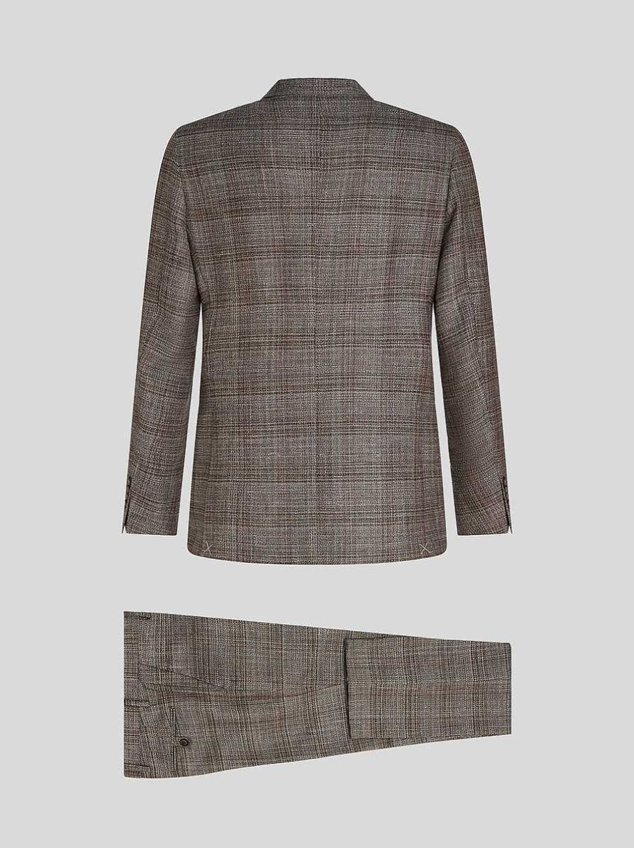 ETRO Check Wool And Silk Suit | Suits