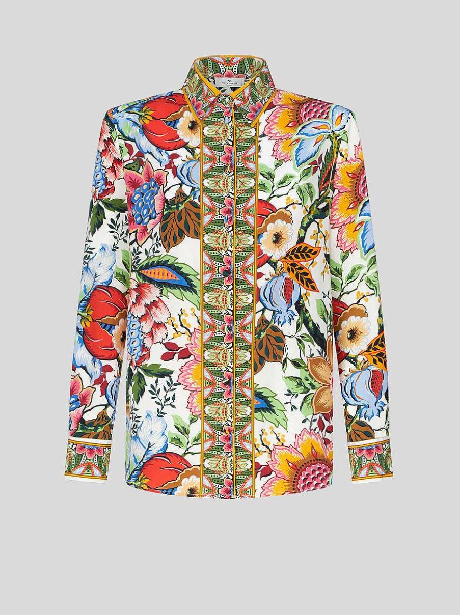 ETRO Crepe De Chine Shirt With Bouquet Print | Shirts And Blouses