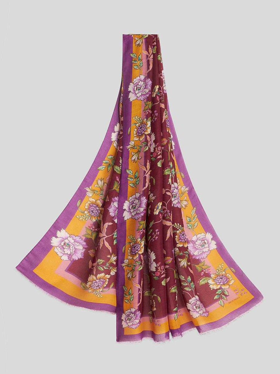 ETRO Cashmere-Blend Scarf With Floral Print | Scarves