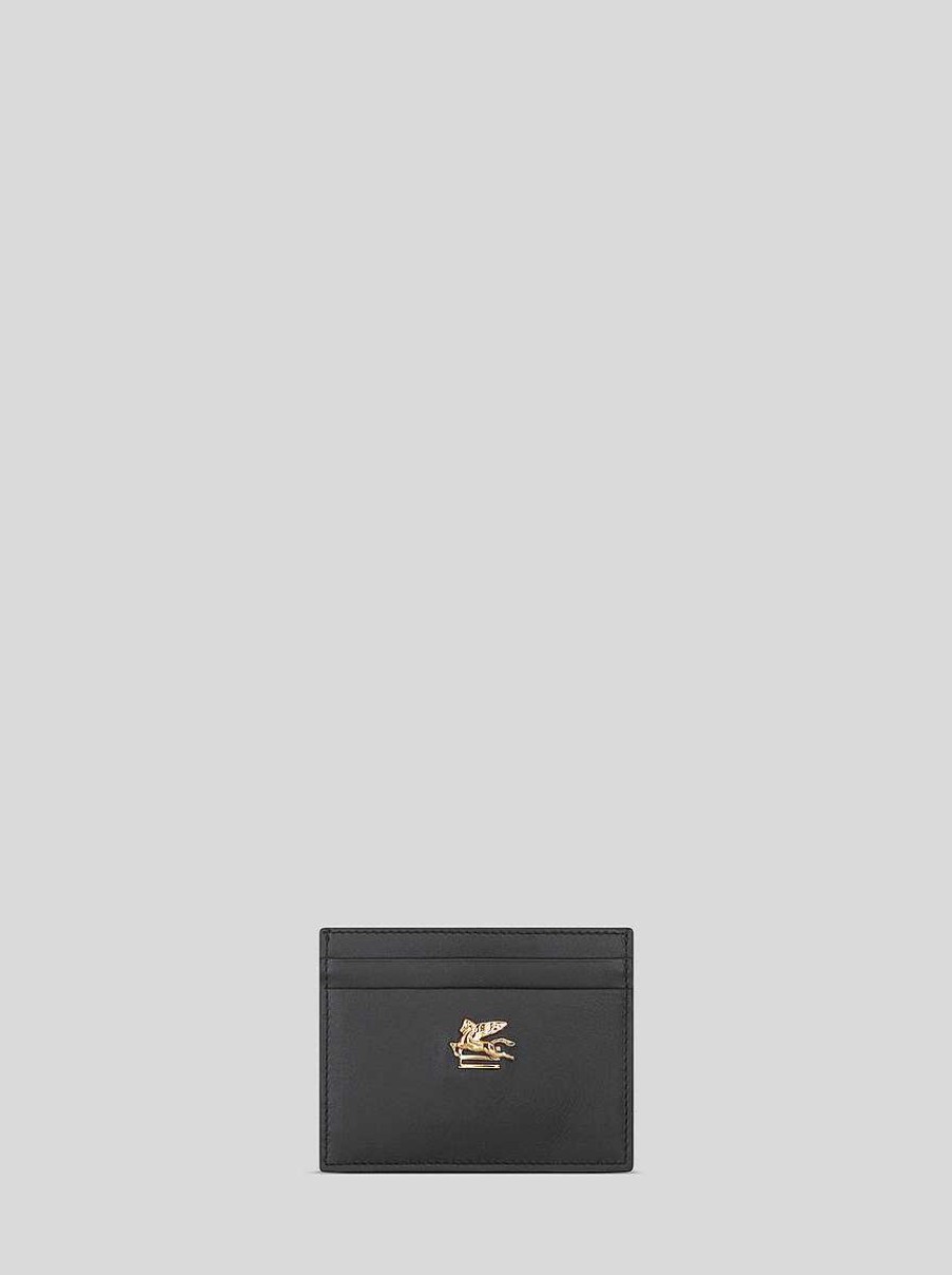 ETRO Leather Credit Card Holder With Pegaso | Wallets And Credit Card Holder