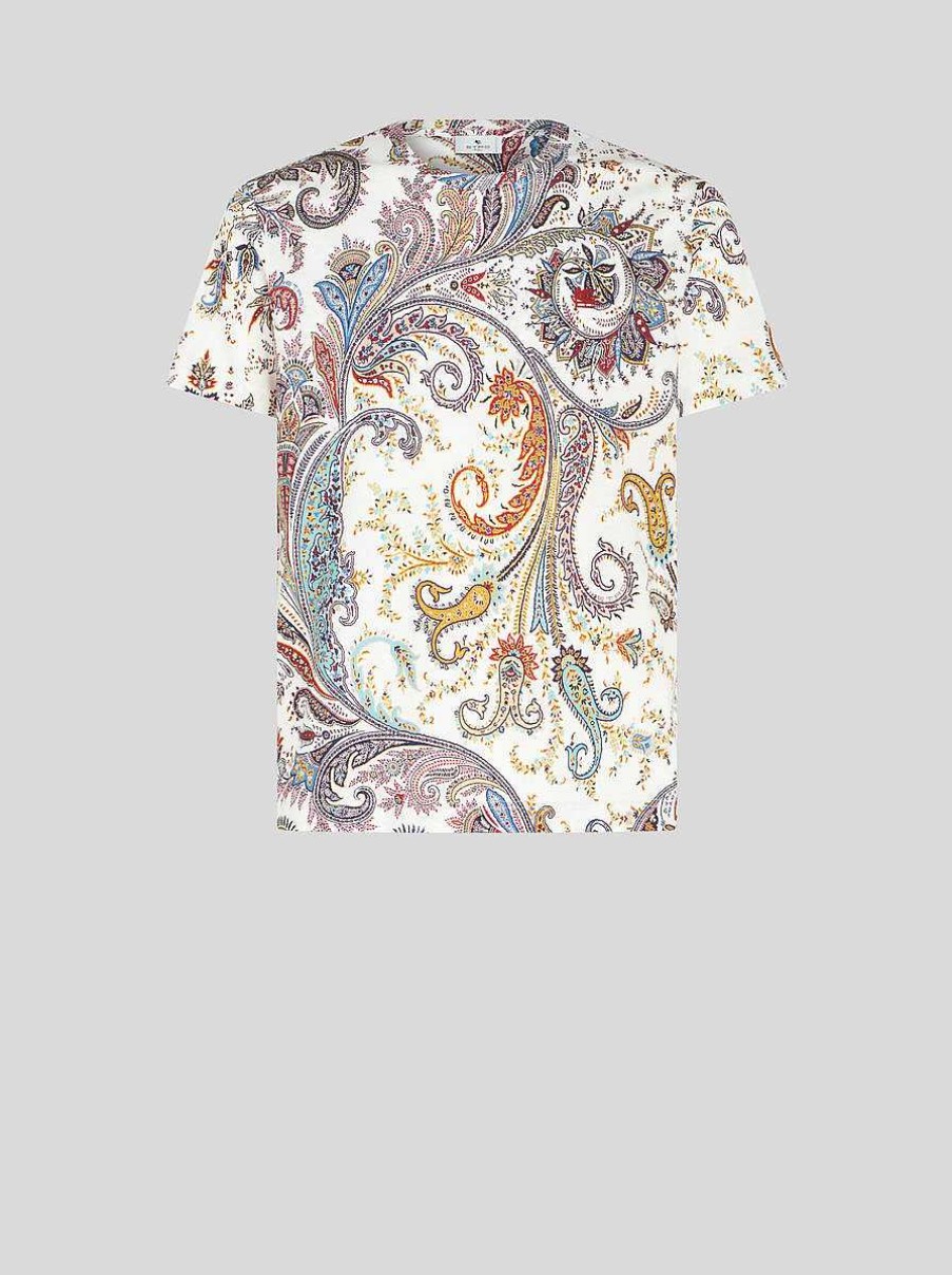 ETRO Paisley-Print T-Shirt With Logo | T-Shirts