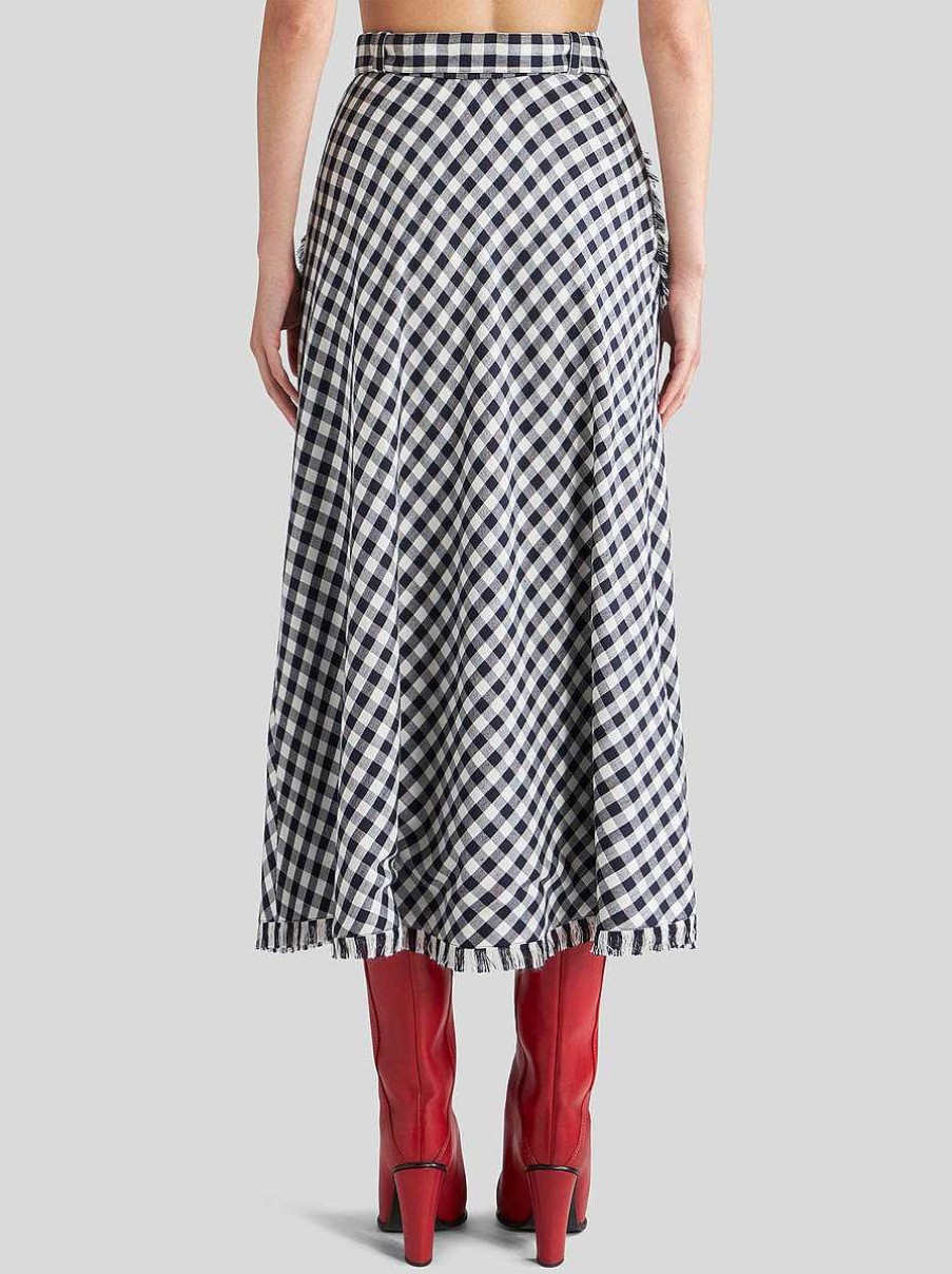 ETRO Gingham Fabric Wrap Skirt | Skirts