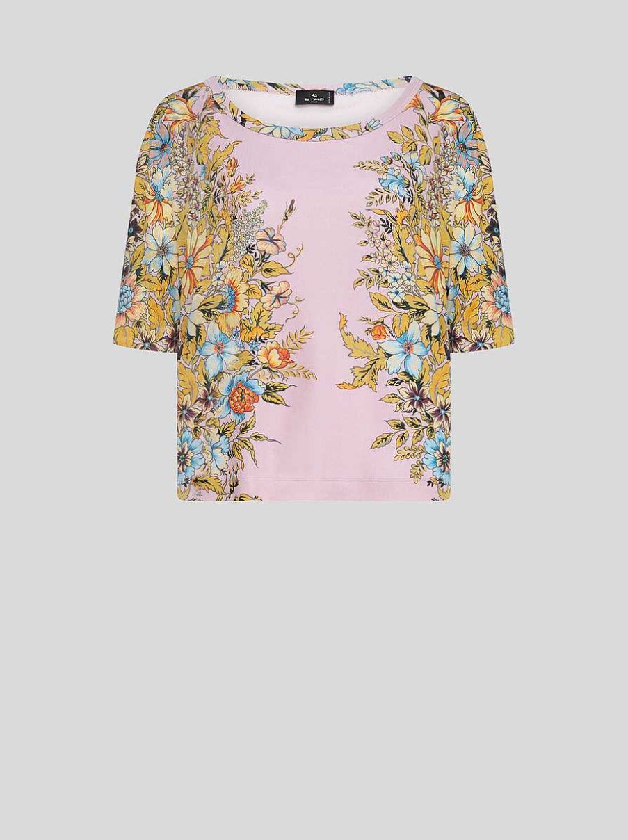 ETRO T-Shirt With Bouquet Print | Sweatshirts And T-Shirts