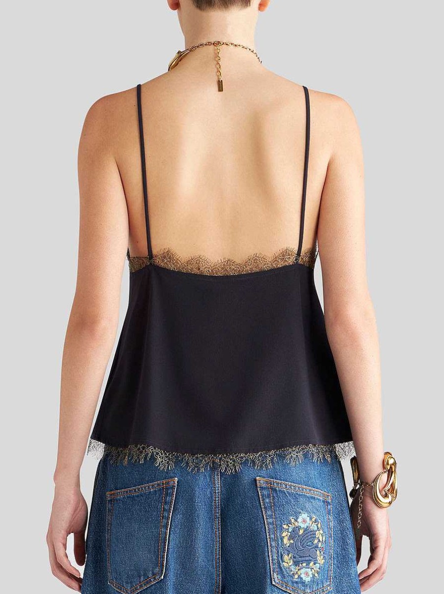 ETRO Crepe De Chine Top With Lace Details | Tops