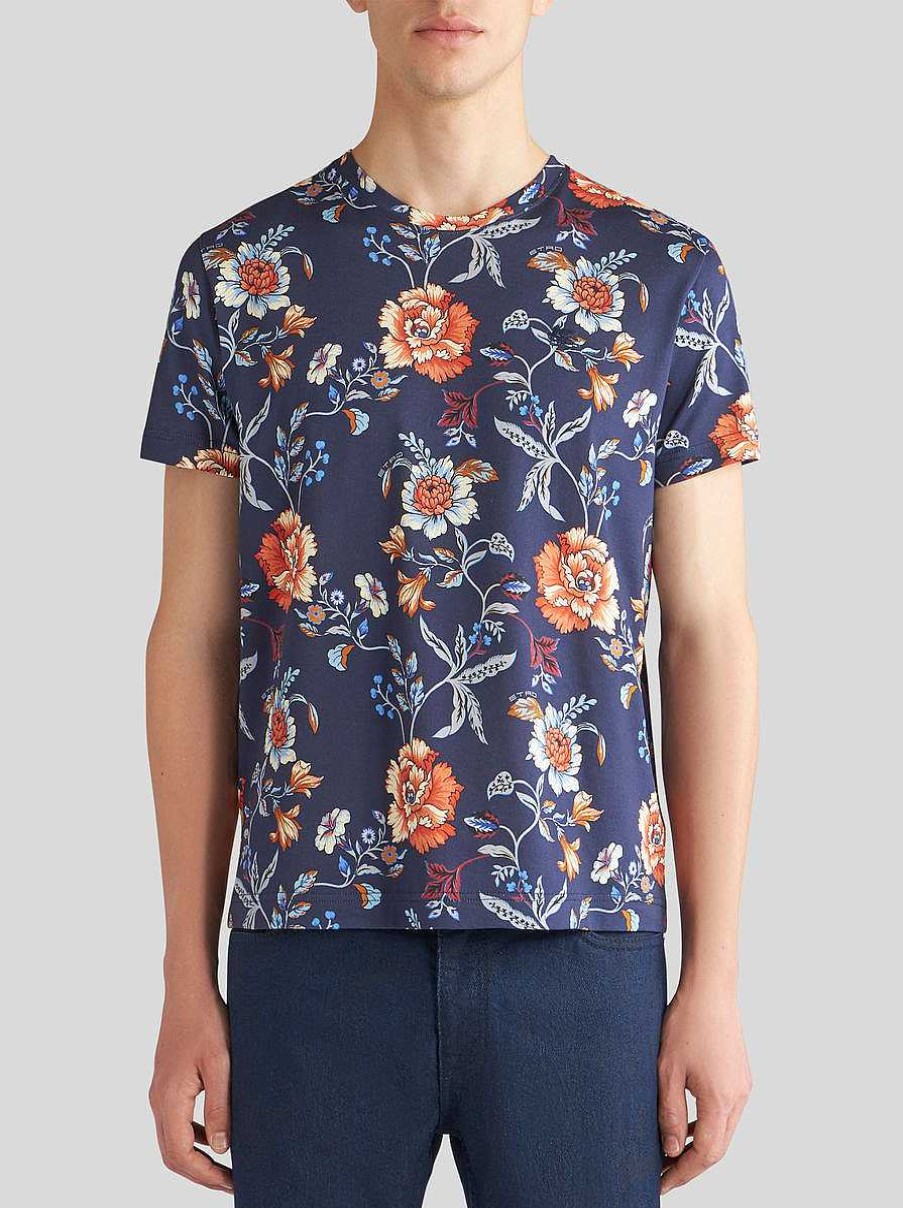 ETRO Floral-Print T-Shirt With Logo | T-Shirts