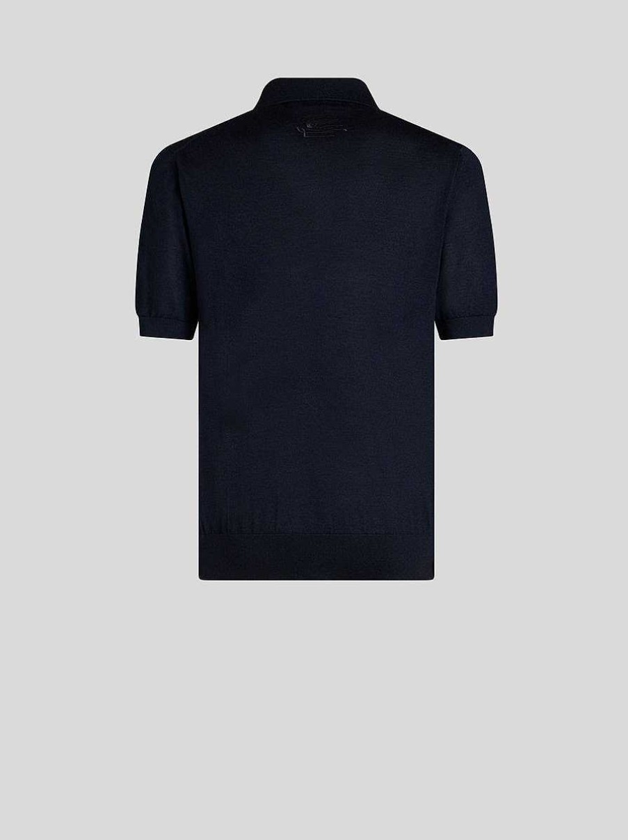 ETRO Silk And Cashmere Knitted Polo Shirt | Knitwear