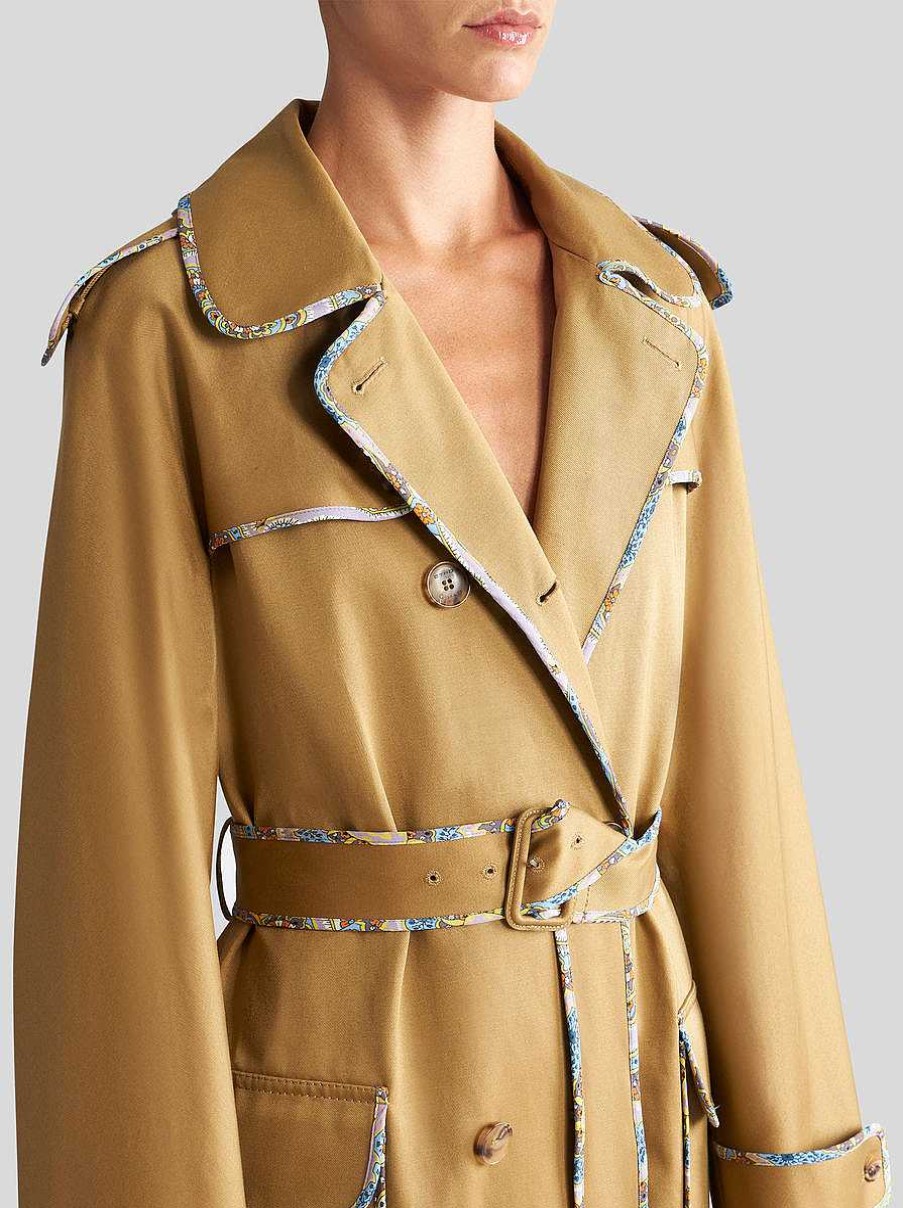 ETRO Double-Breasted Trench Coat With Belt | Coats And Outerwear