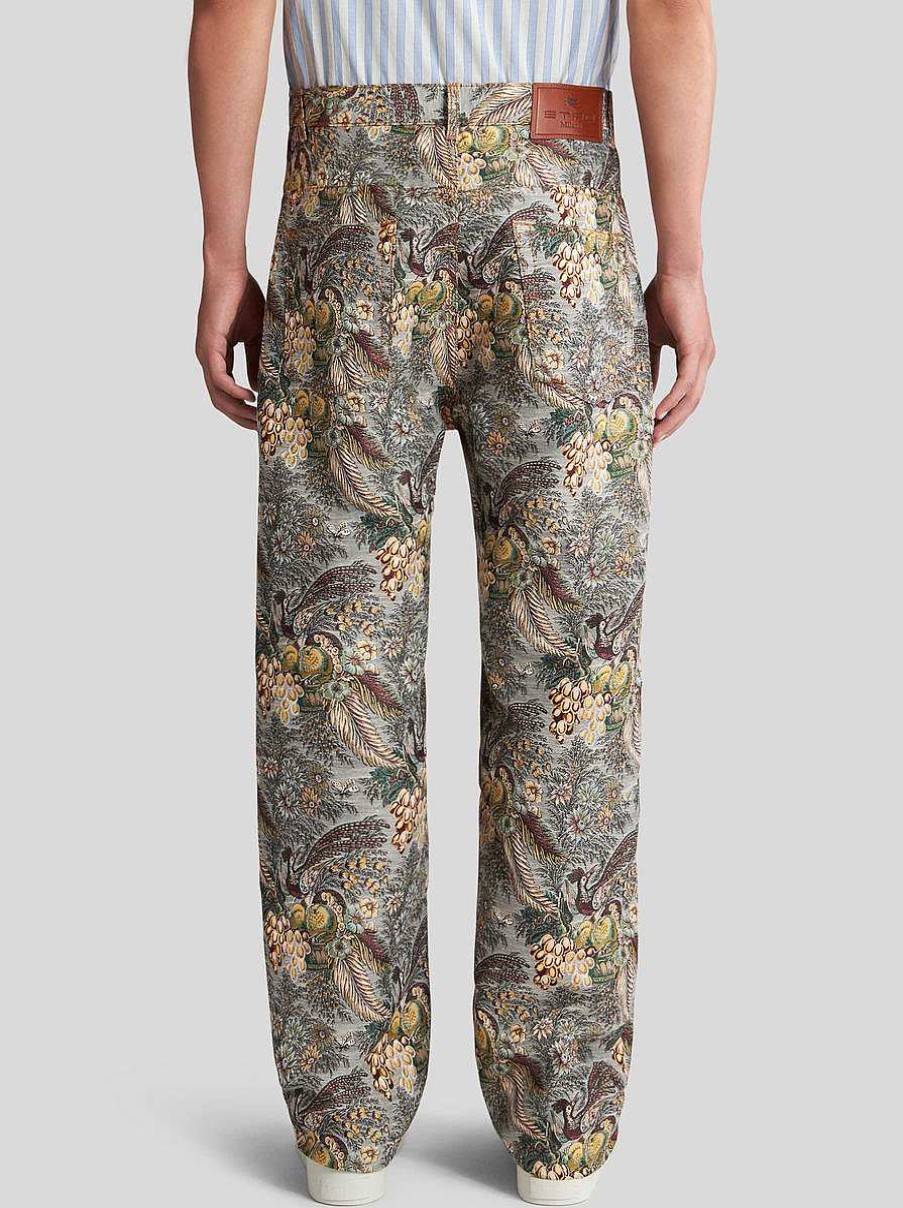 ETRO Linen Jacquard Trousers | Trousers