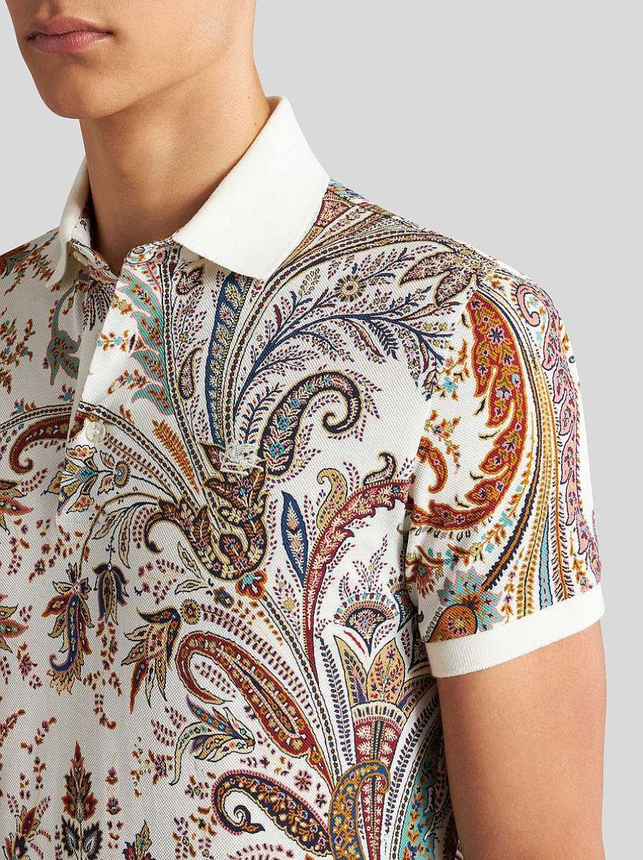 ETRO Multicoloured Paisley Polo Shirt With Logo | Polo Shirts