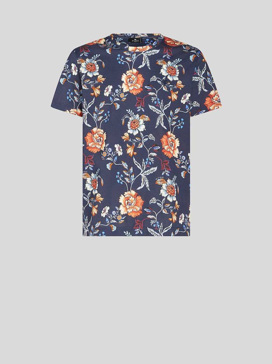 ETRO Floral-Print T-Shirt With Logo | T-Shirts