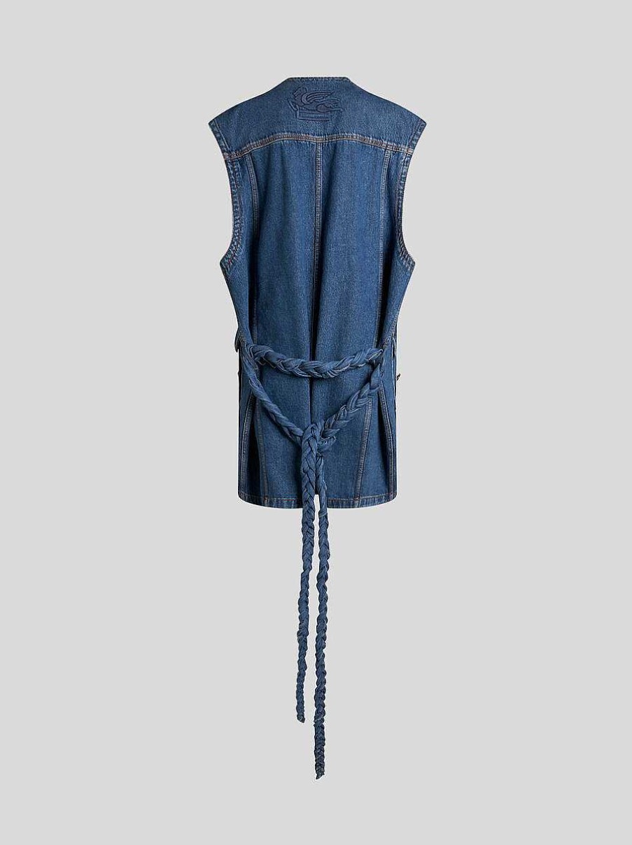 ETRO Denim Waistcoat With Belt | Denim