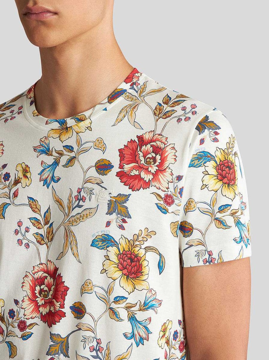 ETRO Floral-Print T-Shirt With Logo | T-Shirts