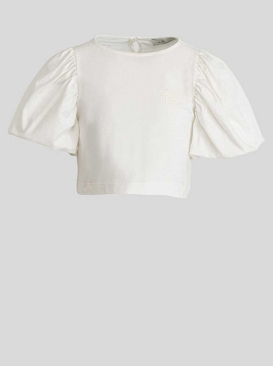 ETRO Kid'S Cropped Jersey Top With Pegaso Detail | Topwear