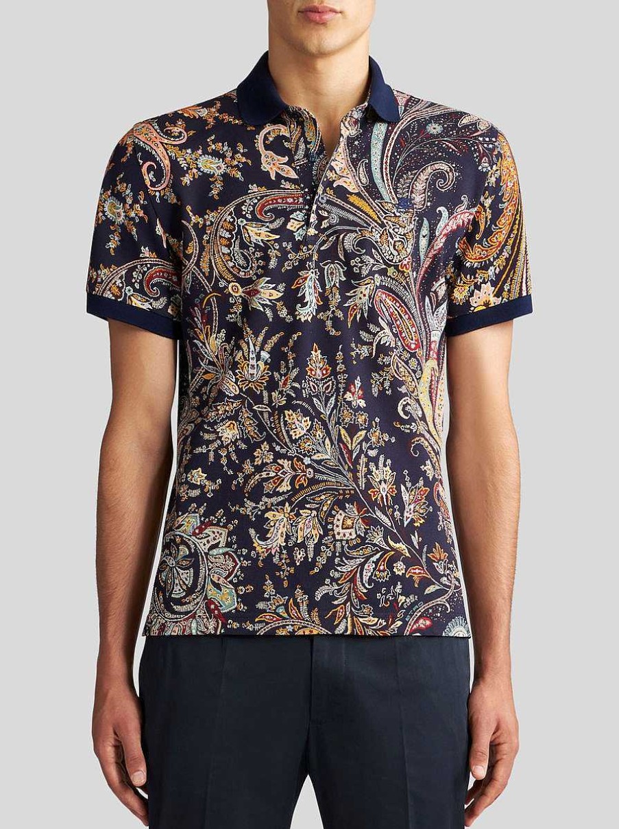 ETRO Multicoloured Paisley Polo Shirt With Logo | Polo Shirts