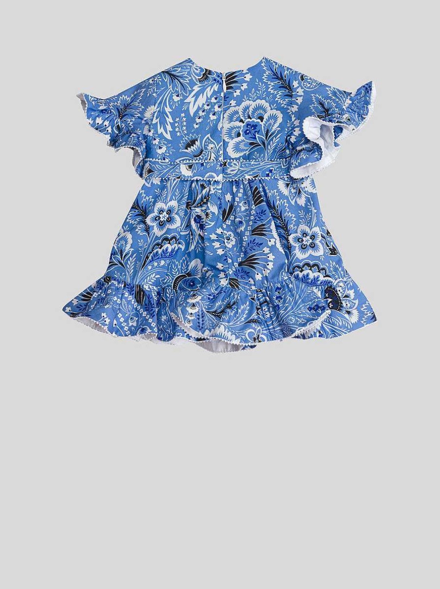 ETRO Baby Solid-Colour Paisley Dress With Ruffle | Baby Girl 12-36 Months