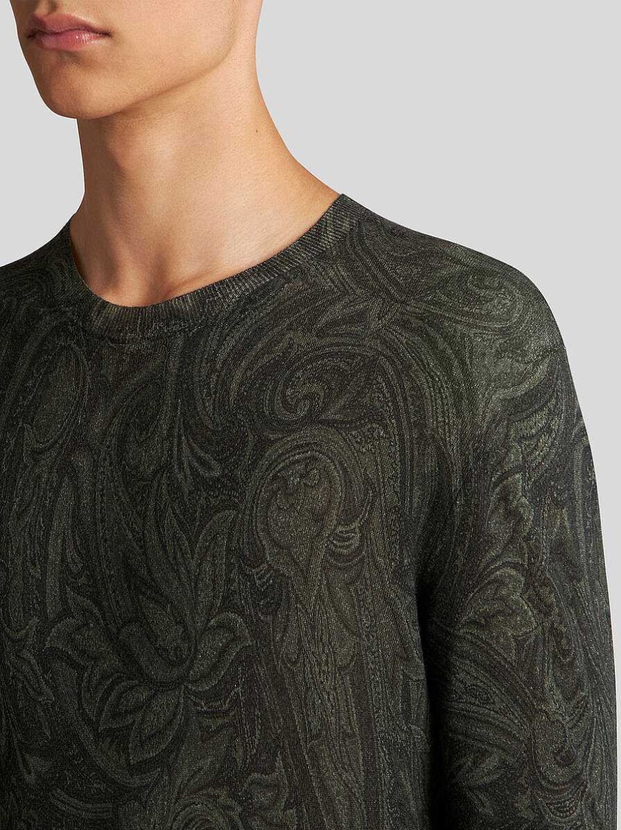 ETRO Silk And Cashmere Paisley Sweater | Knitwear