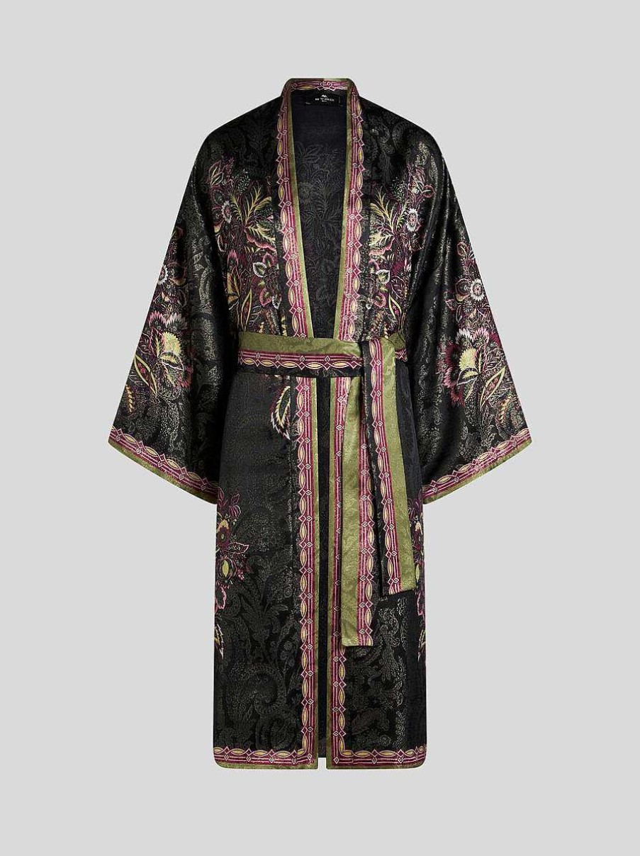 ETRO Silk Jacquard Kesa Robe With Belt | Coats And Outerwear