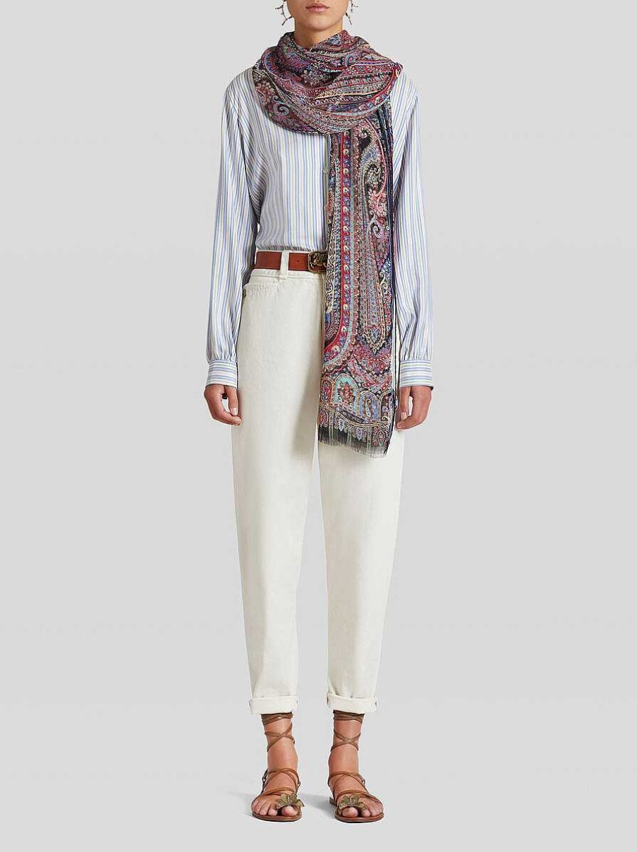 ETRO Paisley Print Chiffon Scarf | Scarves And Silk