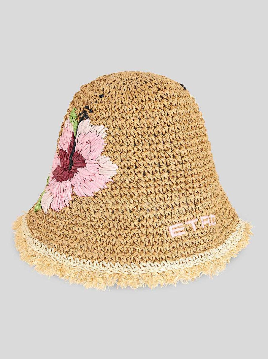 ETRO Raffia Bucket Hat With Embroidery | Hats And Gloves