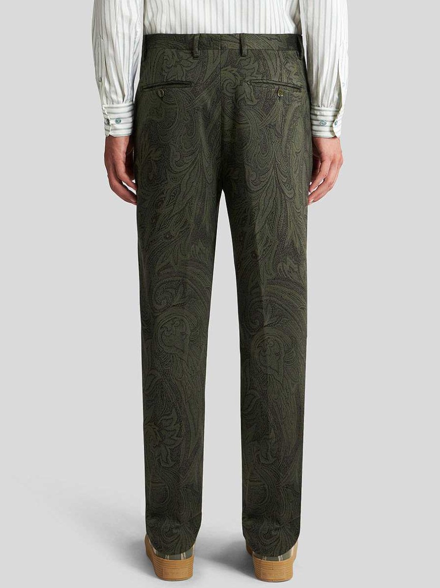 ETRO Paisley Cotton Jacquard Trousers | Trousers