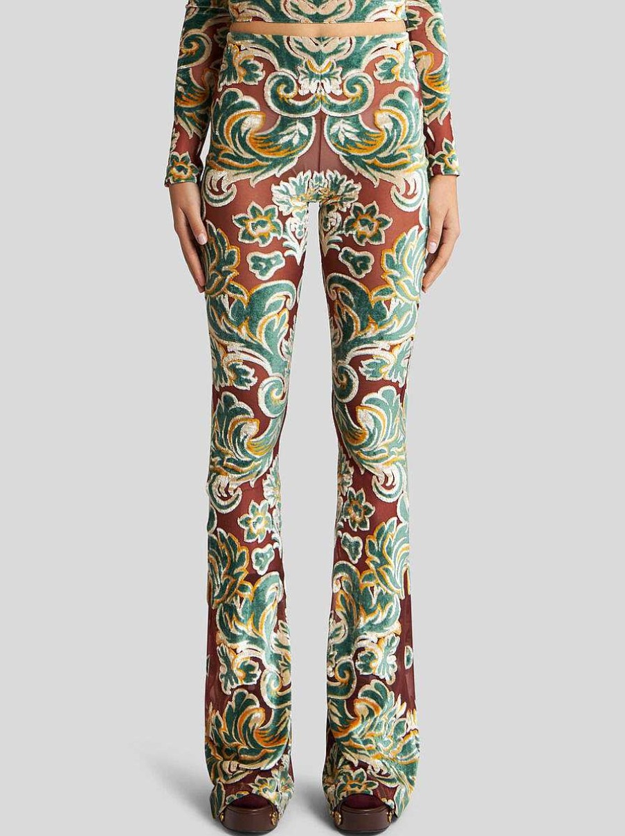 ETRO Tulle And Jacquard Velvet Trousers | Trousers