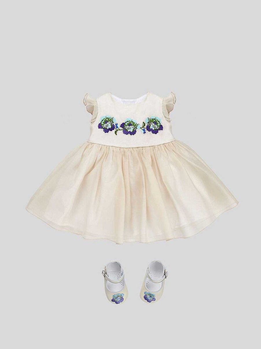 ETRO Baby Organza Dress With Floral Embroidery | Baby Girl 12-36 Months