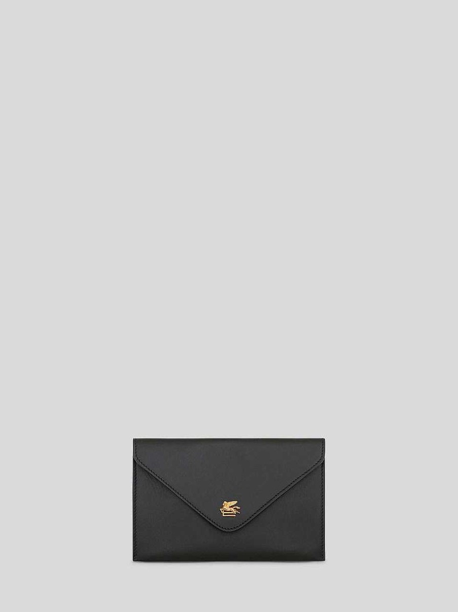 ETRO Leather Clutch Bag With Pegaso | Necessaire And Pouches