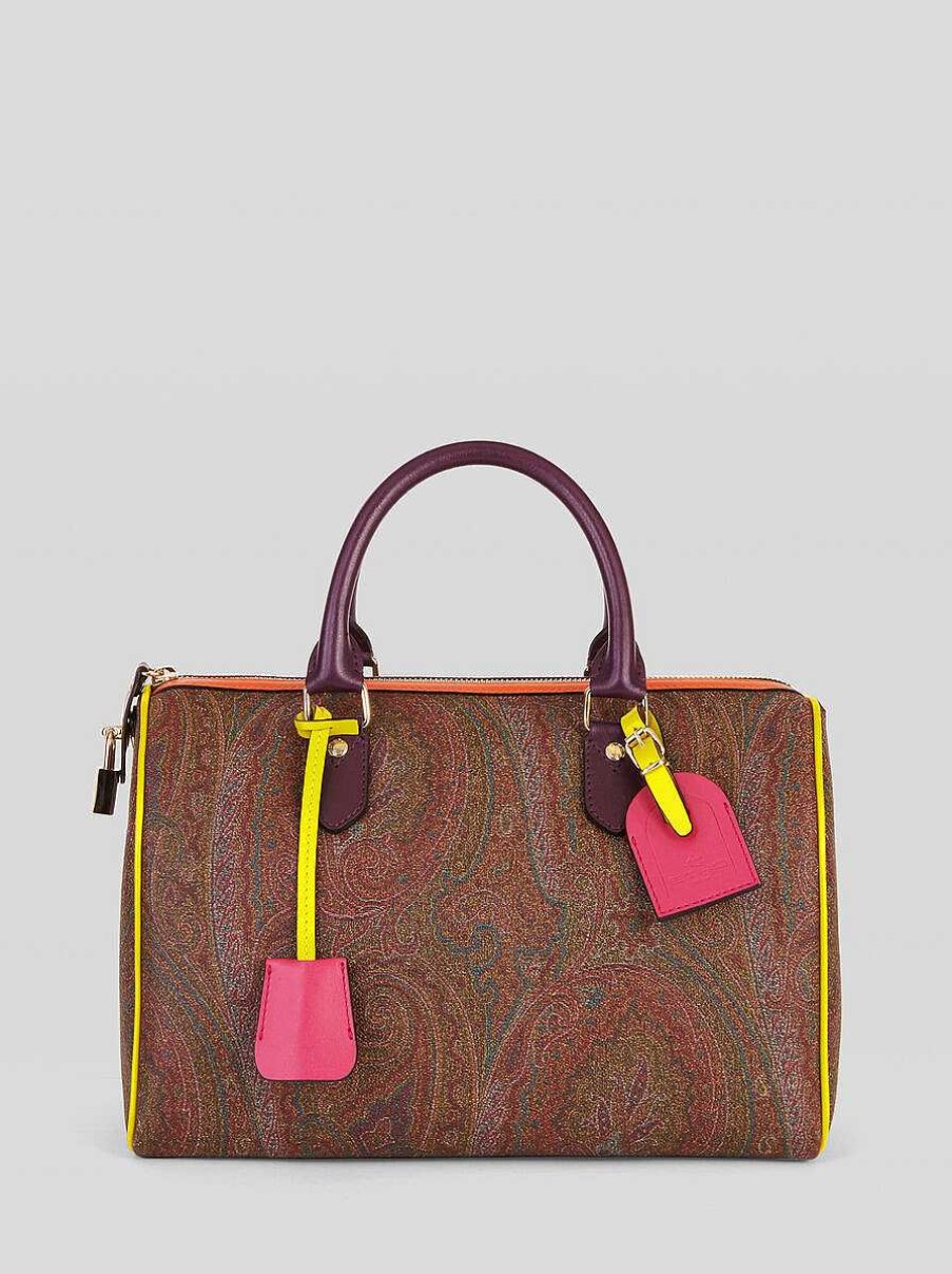 ETRO Paisley Boston Bag With Multicolored Details | Paisley