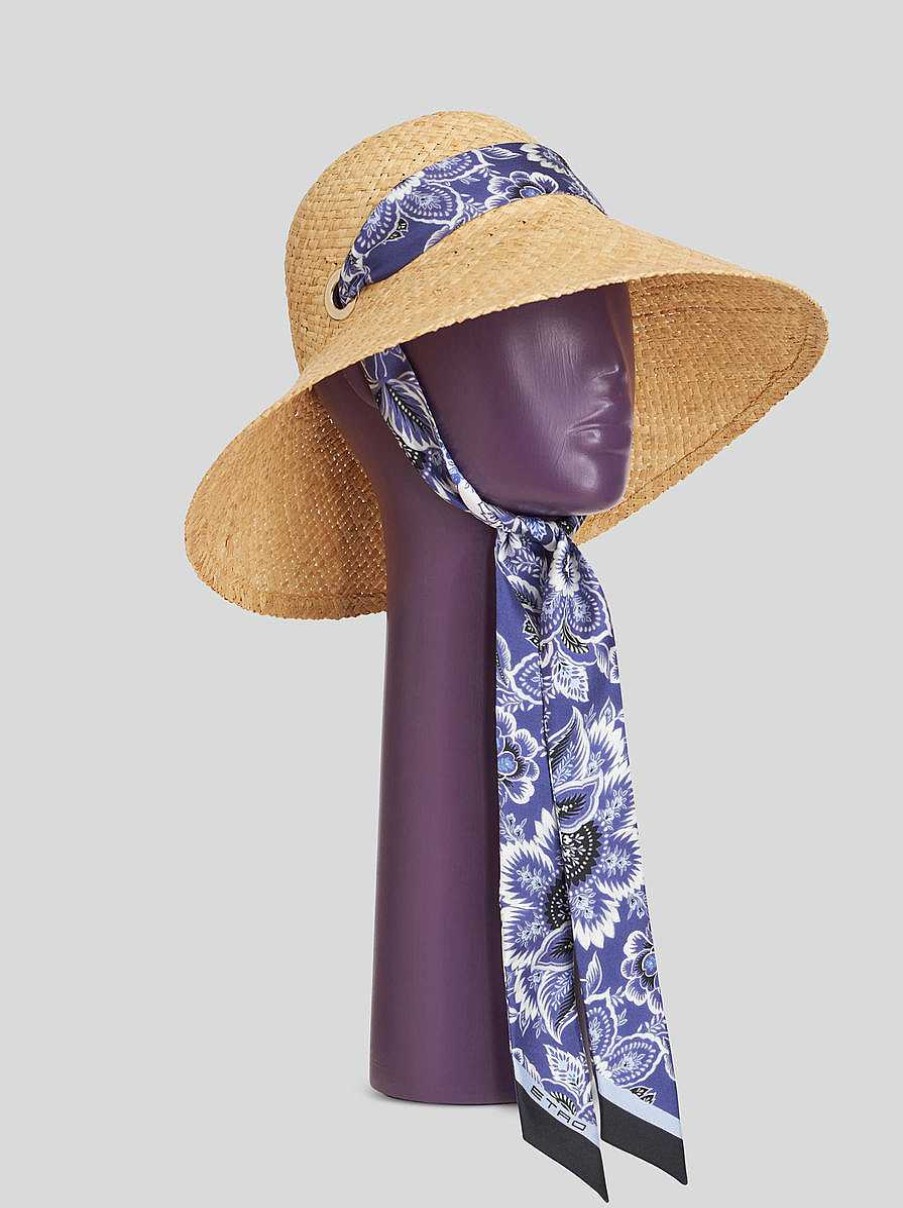 ETRO Straw Hat With Silk Scarf | Hats And Gloves