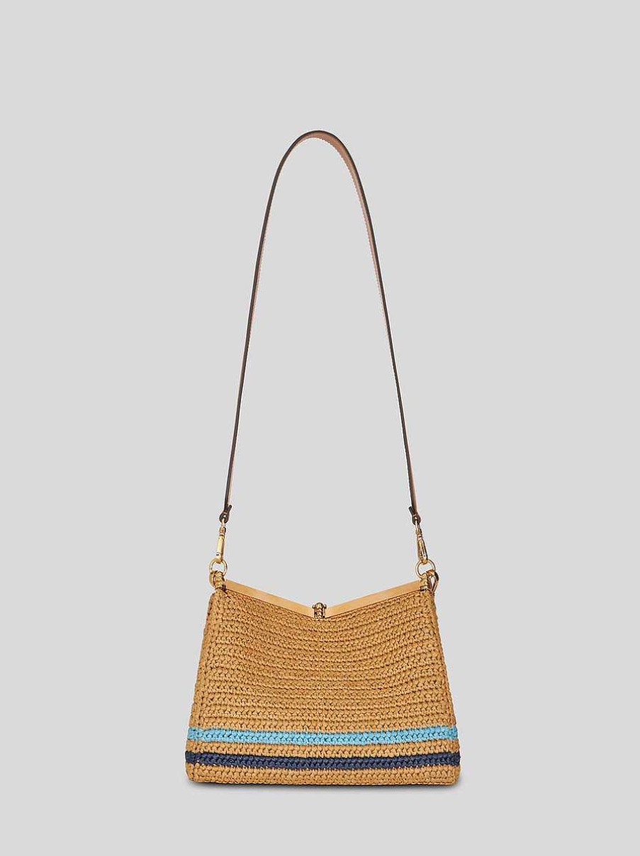 ETRO Medium Raffia Vela Bag With Embroidery | Vela