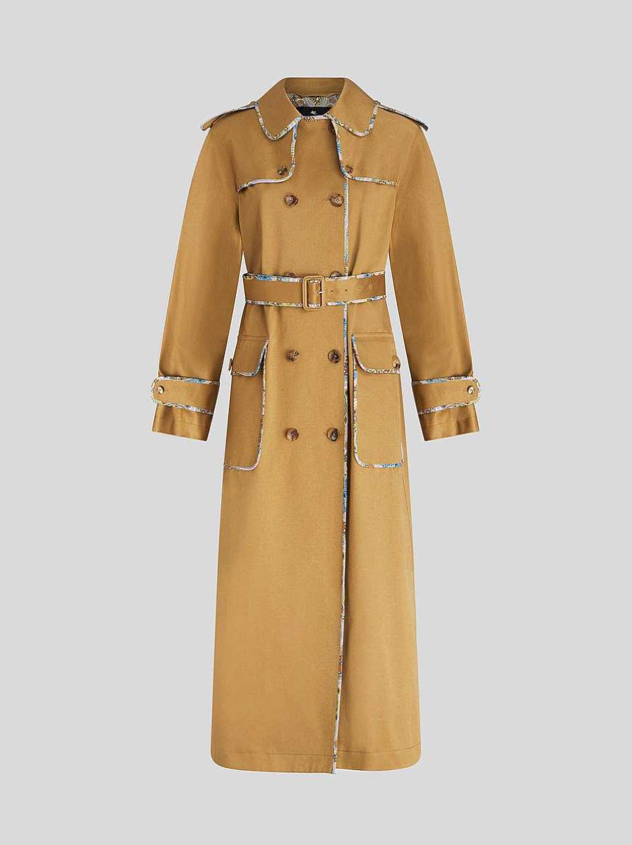 ETRO Double-Breasted Trench Coat With Belt | Coats And Outerwear