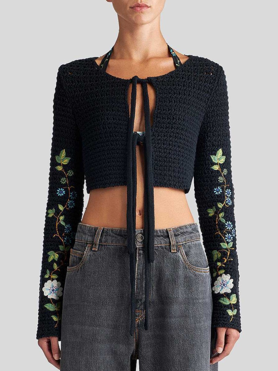 ETRO Crochet Cardigan With Embroideries | Knitwear