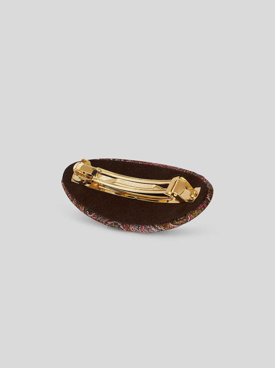 ETRO Oval Paisley Clip With Pegaso | Hair Accessories