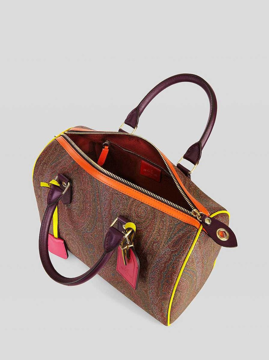 ETRO Paisley Boston Bag With Multicolored Details | Paisley