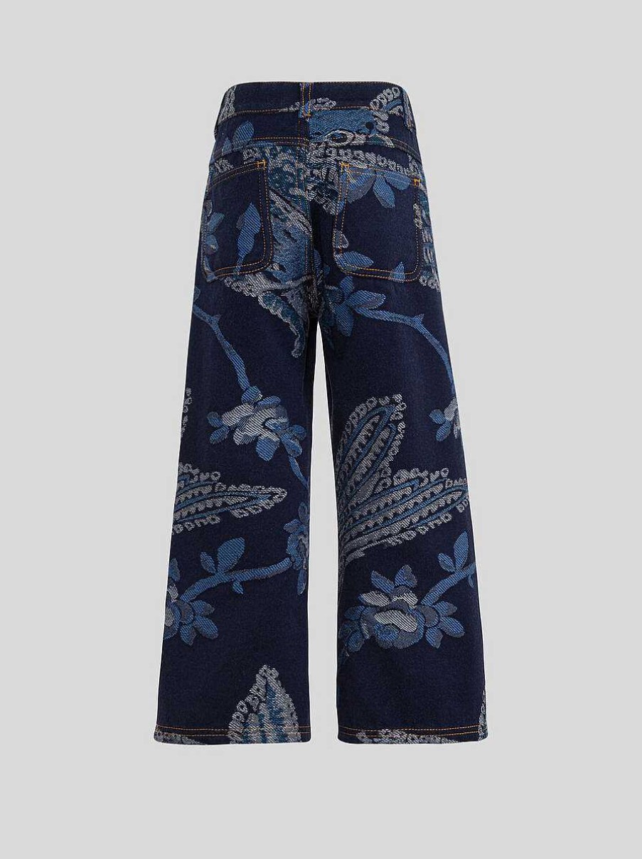 ETRO Kid'S Denim Jacquard Cargo Trousers | Trousers And Shorts