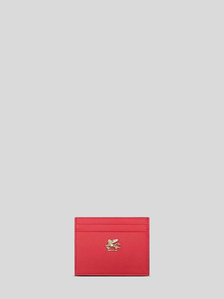 ETRO Leather Credit Card Holder With Pegaso | Wallets And Credit Card Holder